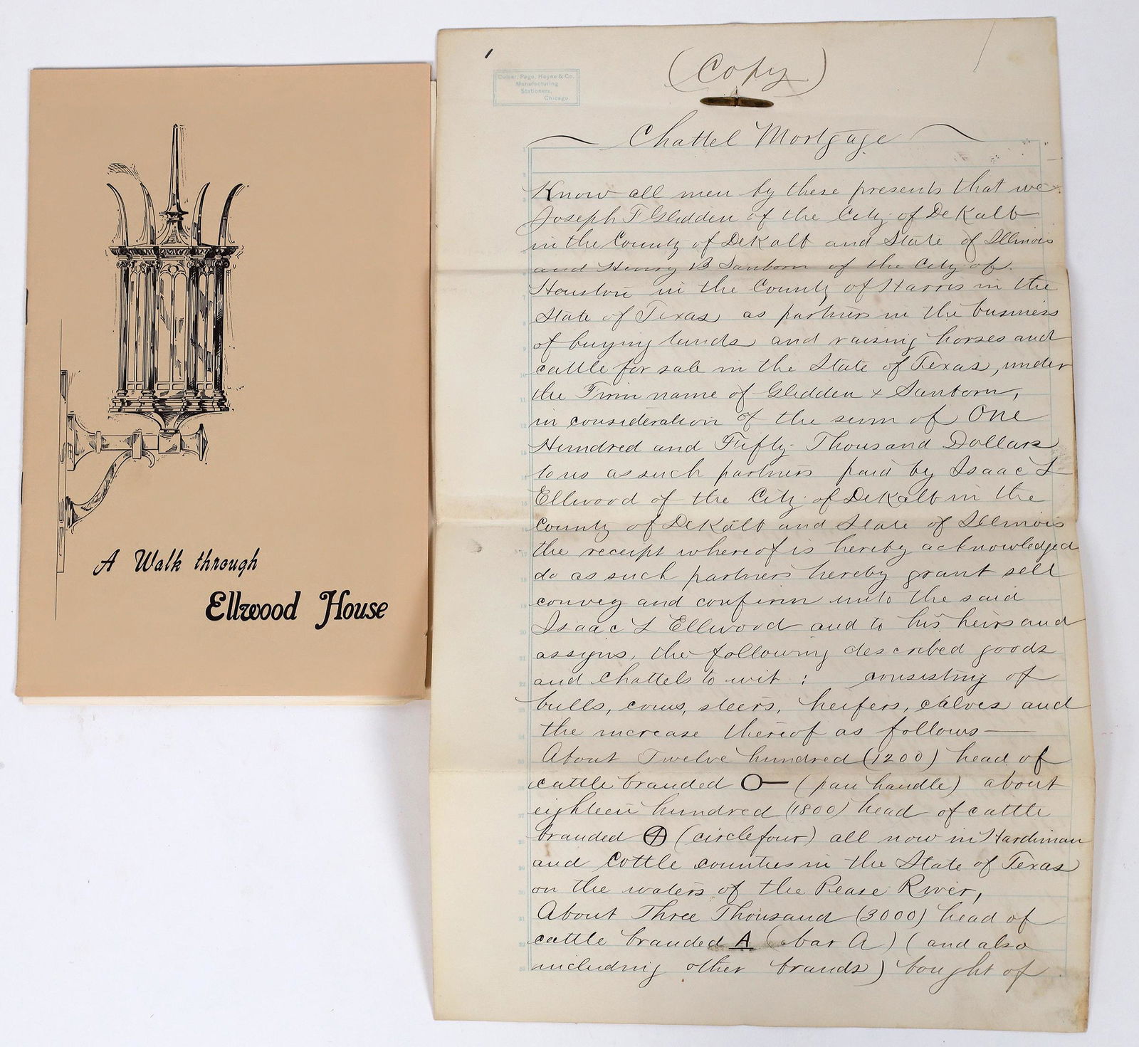 Chattel Mortgage Signed by Glidden & Sandborn, 1882 [158399] (1 of 2)