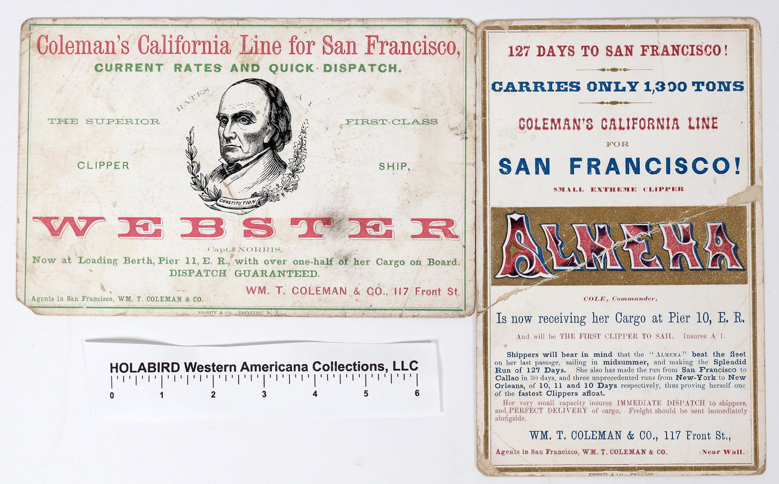 California Clipper Ship Cards: William T. Coleman, 117 Front St. Location [154008] (1 of 1)