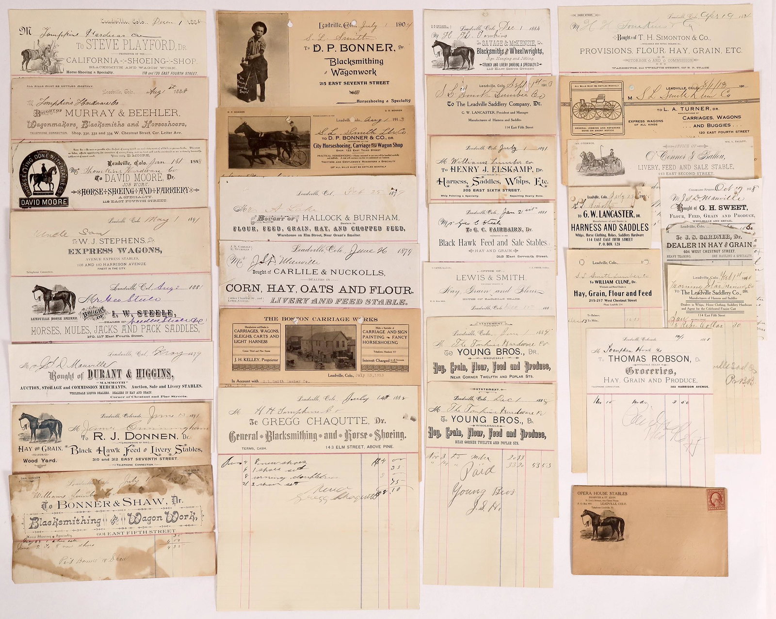 Leadville Livery and Related Billhead Suite [159004] (1 of 1)