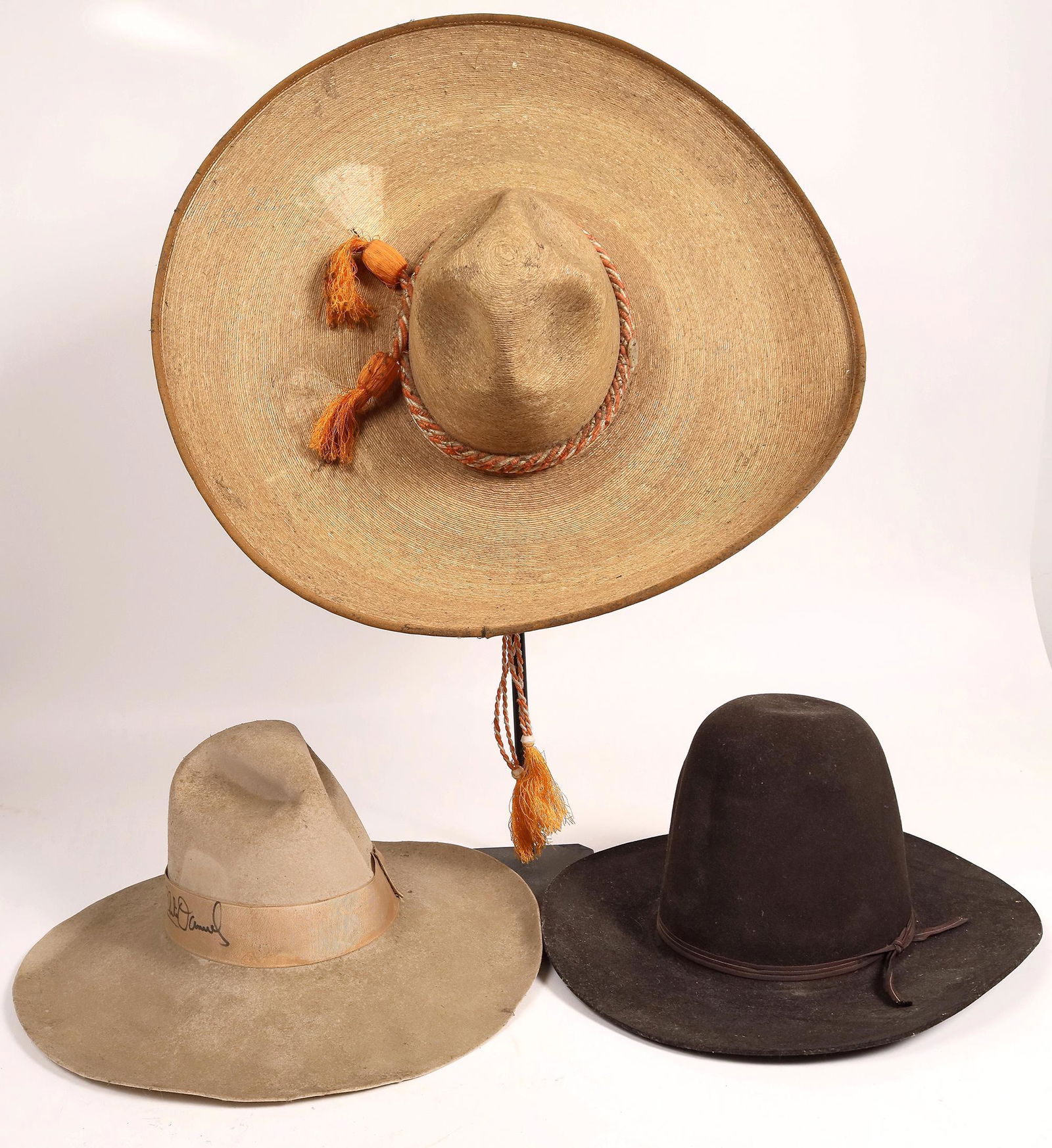 Trio of Men's Hats, 1 with Charlie Daniels Autograph on Band [158595] (1 of 1)
