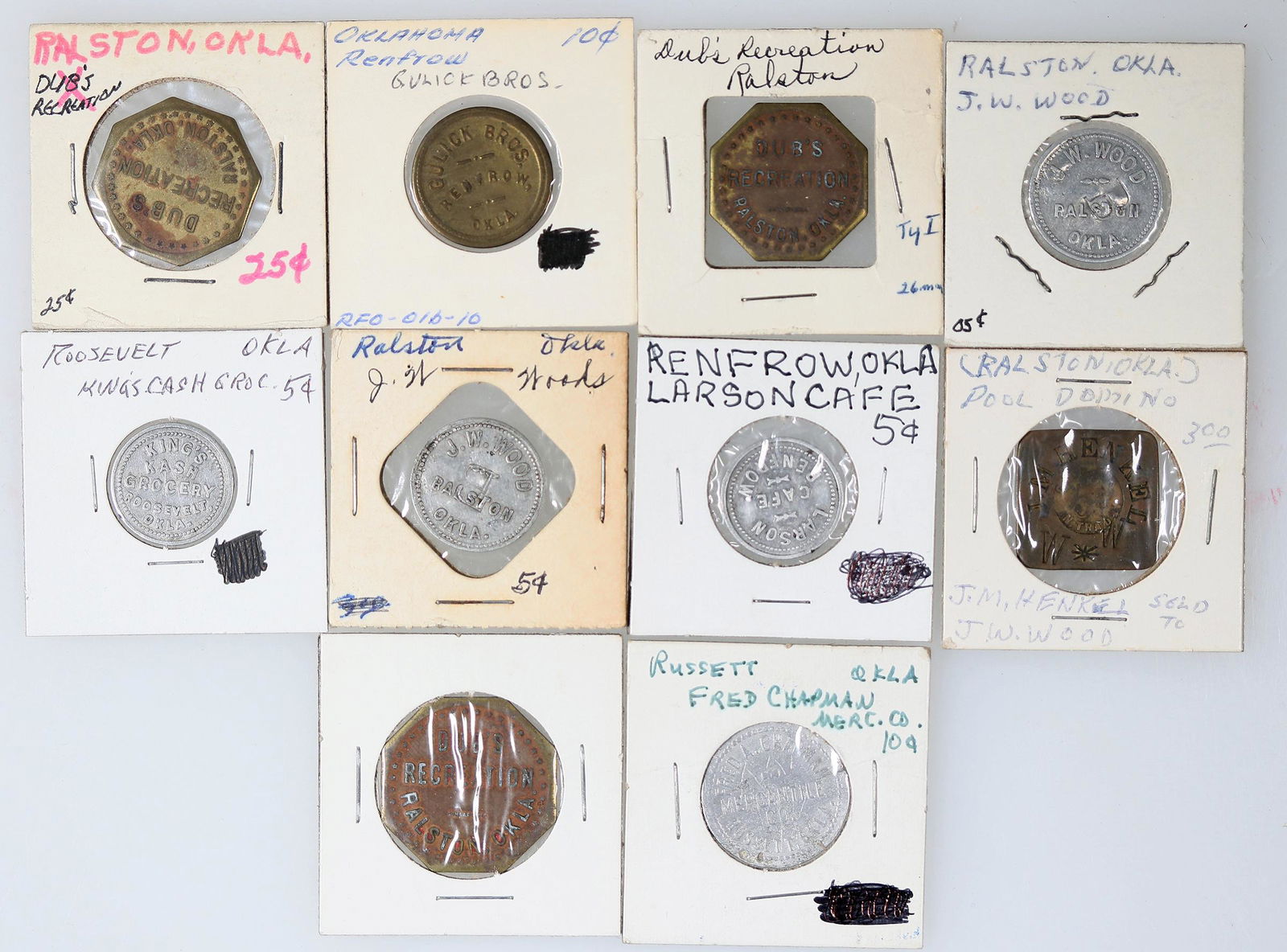 Oklahoma Tokens "R" Towns (10) [159535] (1 of 2)