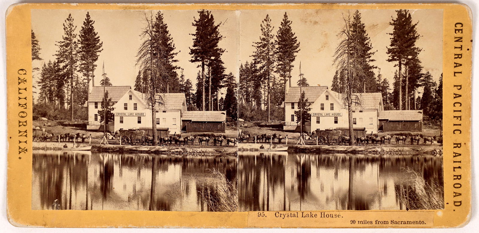 Crystal Lake House Stereoview, Central Pacific Railroad near Cisco [164081] (1 of 2)