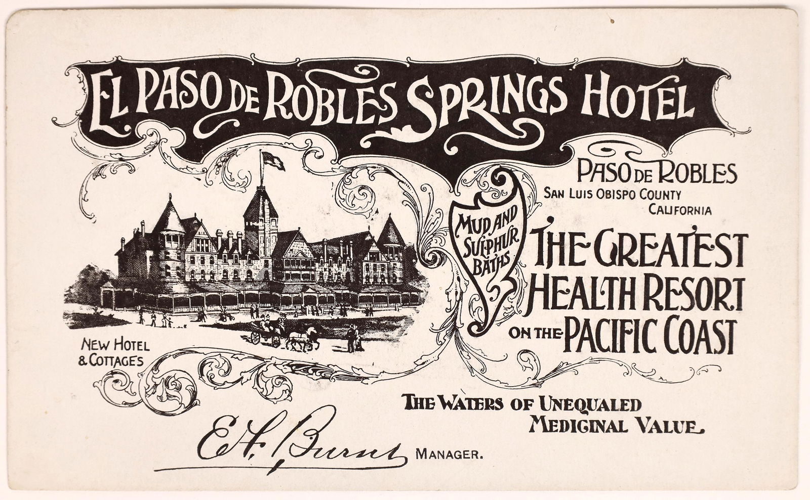 El Paso de Robles Springs Hotel Store Card [161561] (1 of 2)