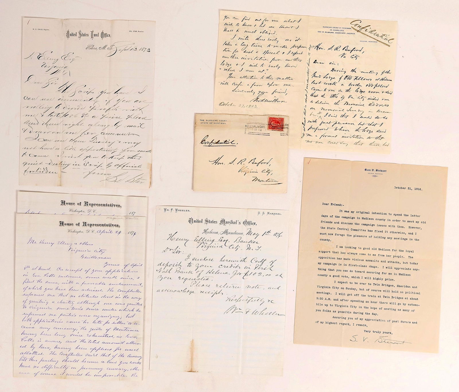 Montana Political Autographed Letters, 5 [162207] (1 of 1)