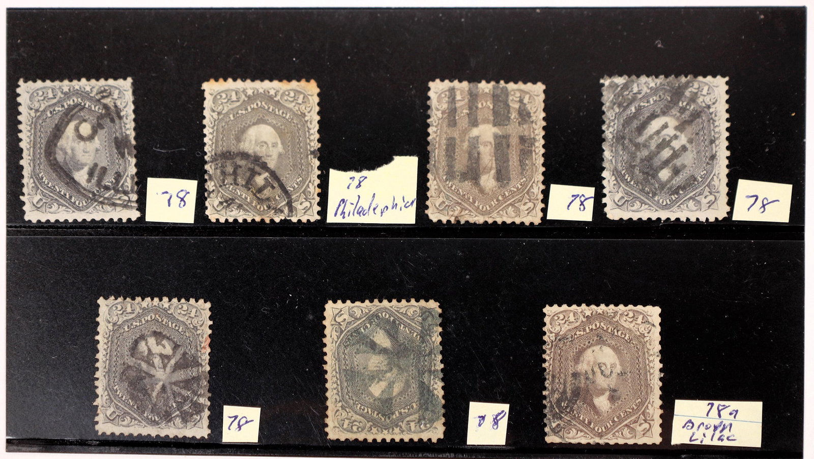 Fancy Cancel Study Group, #78 and 78a, 7 [164025] (1 of 1)
