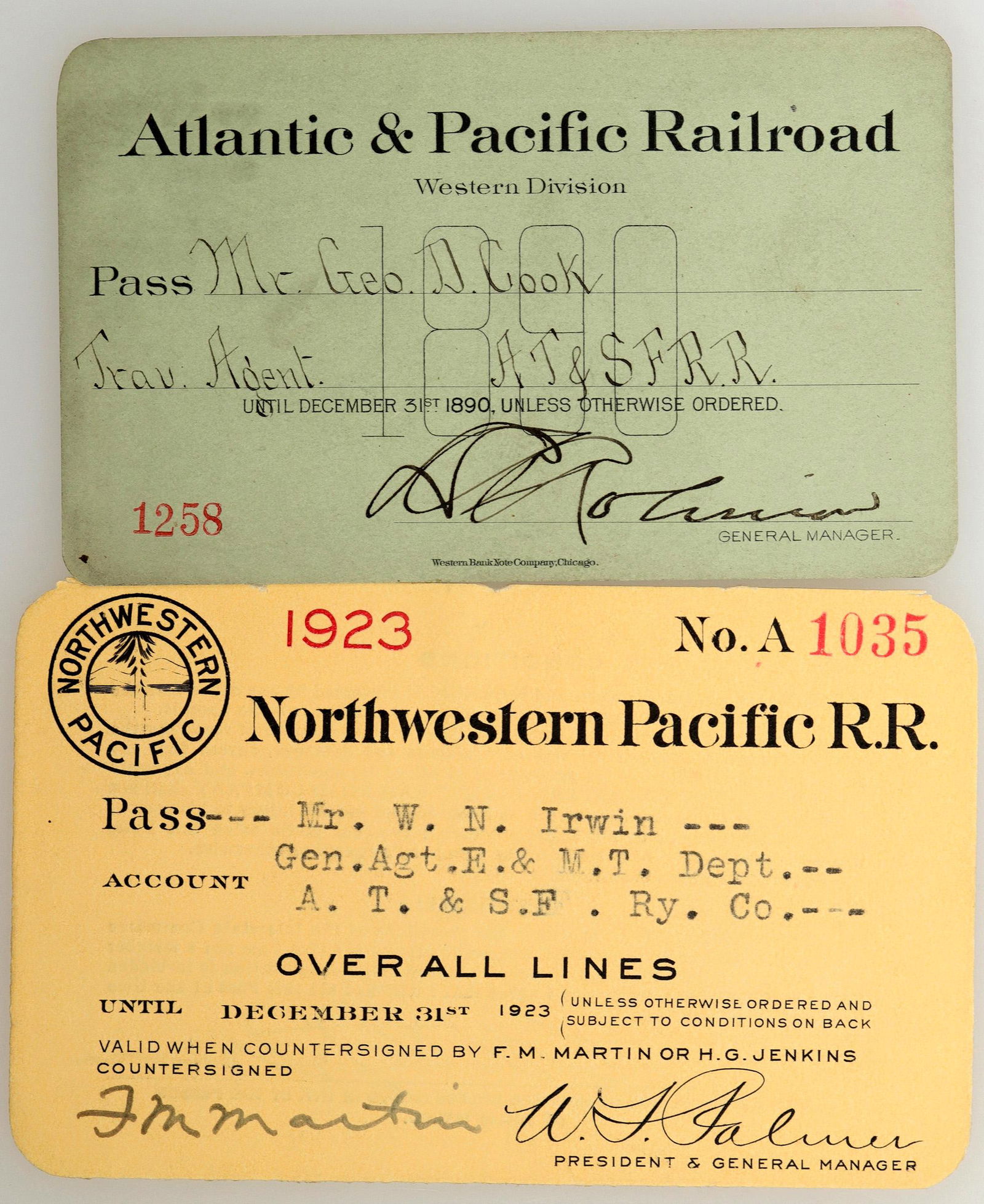 Two California "Pacific" Railroad Annual Passes [167938] (1 of 2)