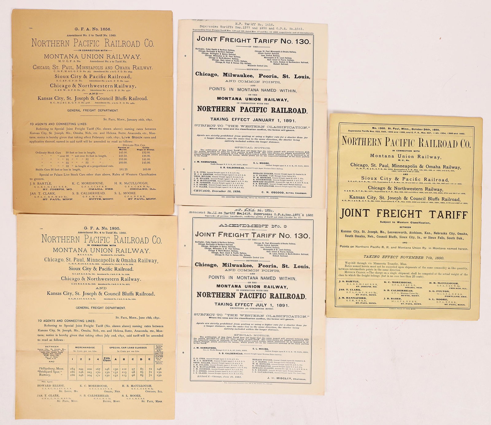 Northern Pacific Railroad Freight Tariff Ephemera [168149] (1 of 1)