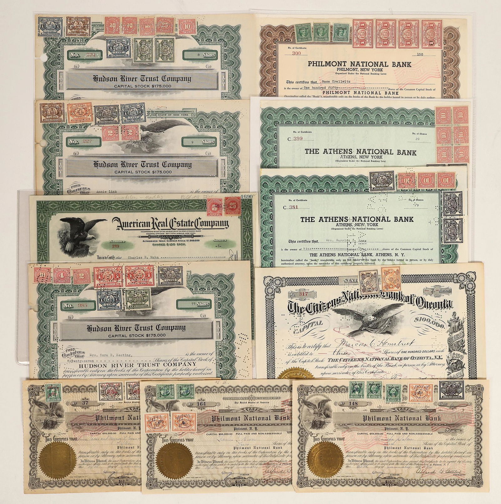 Adhesive Revenue Stamps on Stock Certificates [167576] (1 of 1)