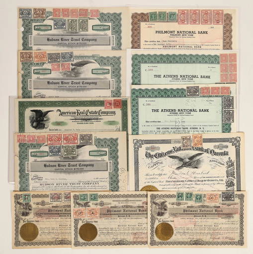 Adhesive Revenue Stamps On Stock Certificates [167576]