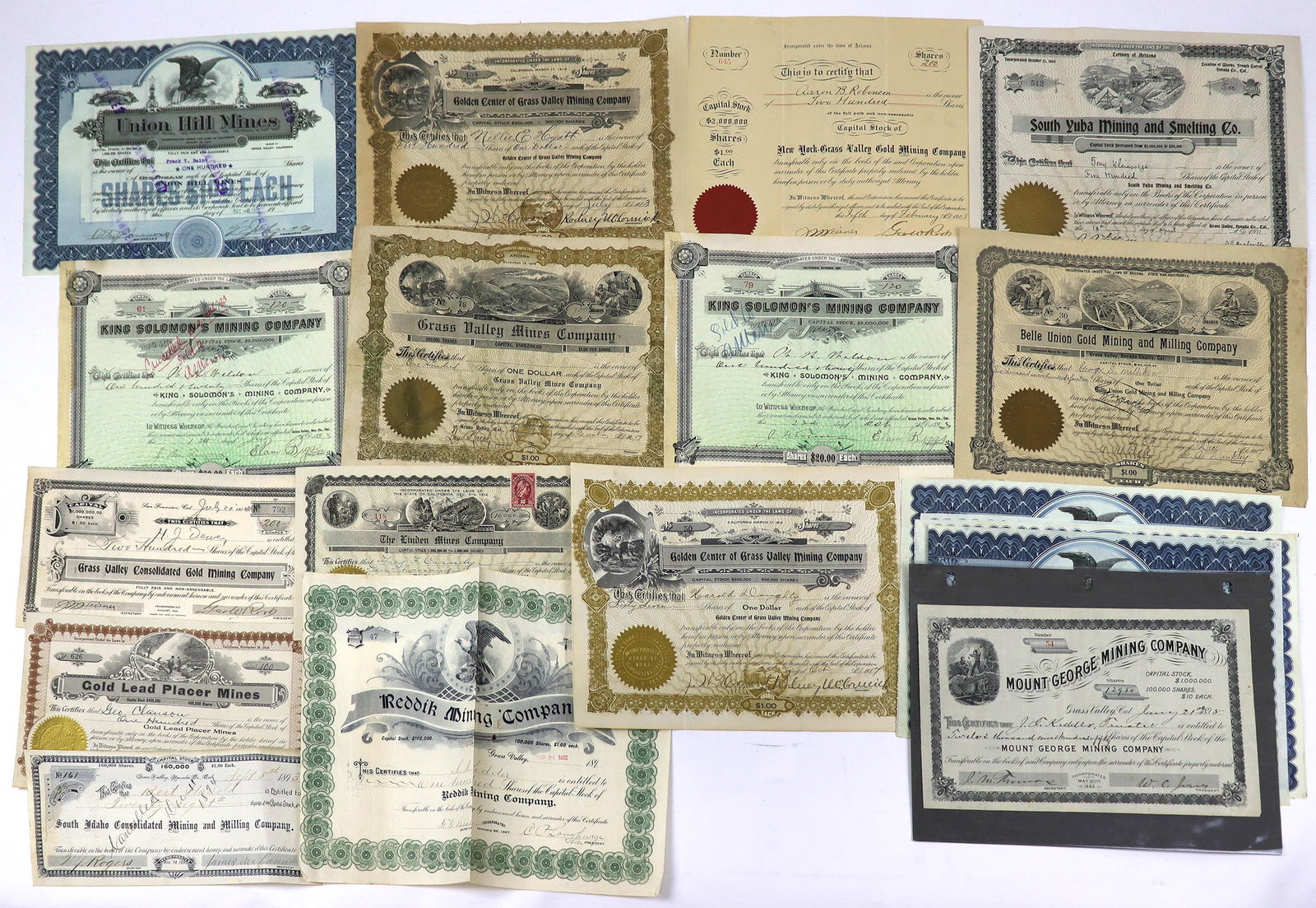 Post 1893 Nevada County & Grass Valley Mining Stock Collection  [143617] (1 of 1)