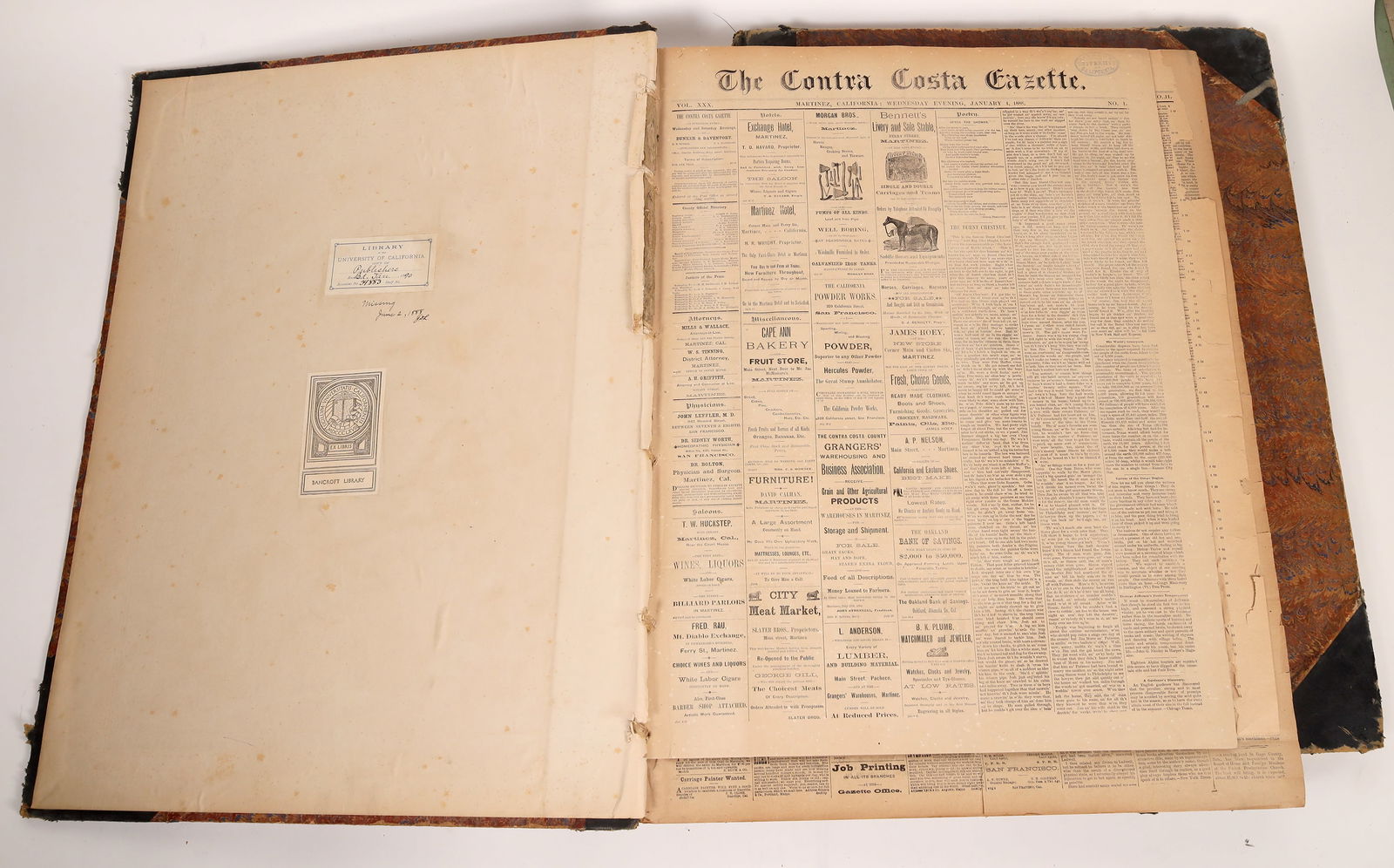 Contra Costa Gazette Newspaper Bound Archives (2)  [170065] (1 of 3)