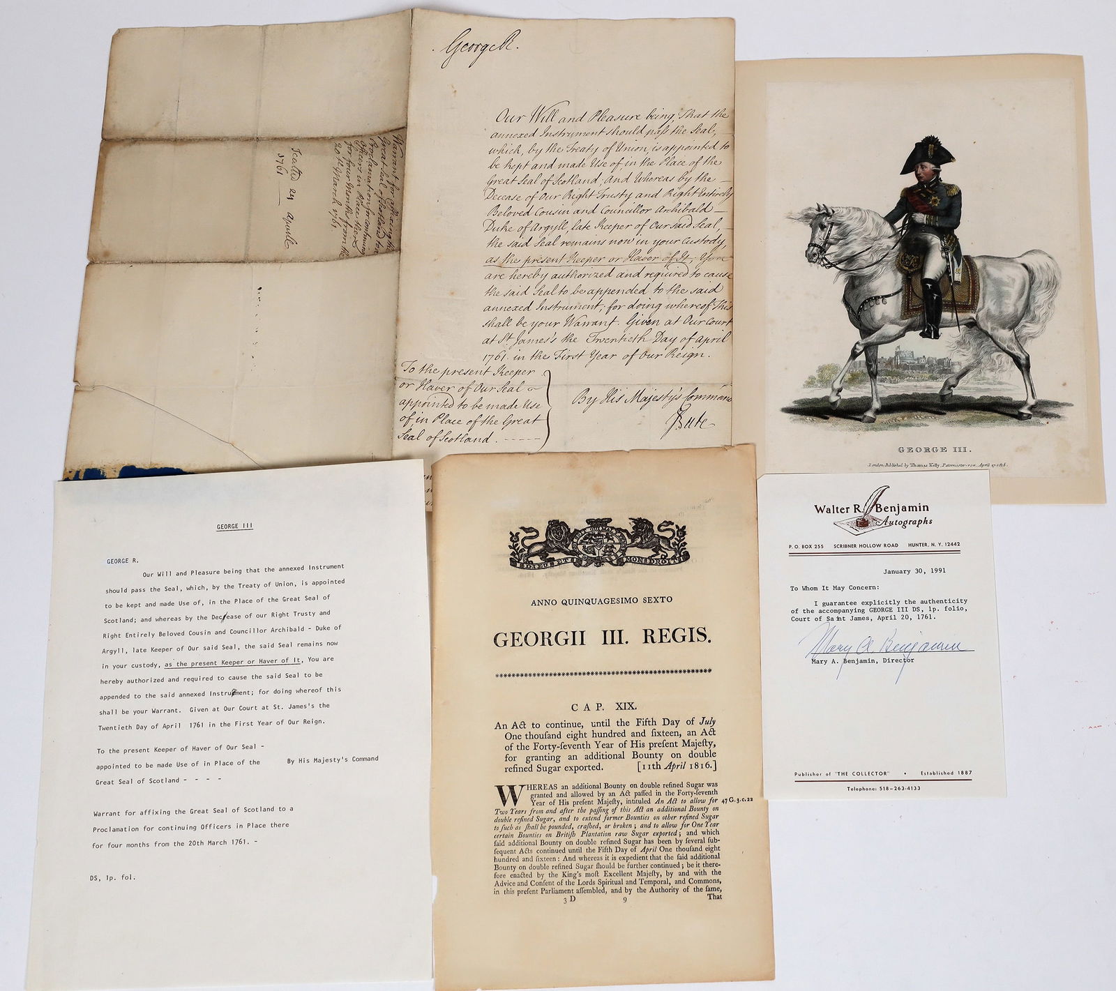 King George III Autograph, Plate Print & Broadside  [158340] (1 of 1)