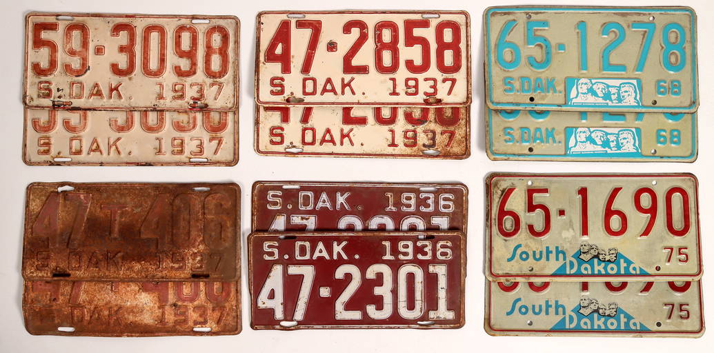 License Plates,south Dakota Matched Pairs (3) [170057]
