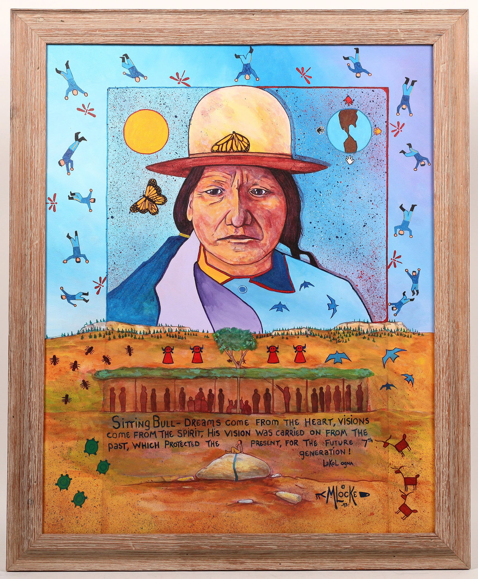 Sitting Bull's Vision Acrylic Painting by Merle Locke    [170623] (1 of 3)