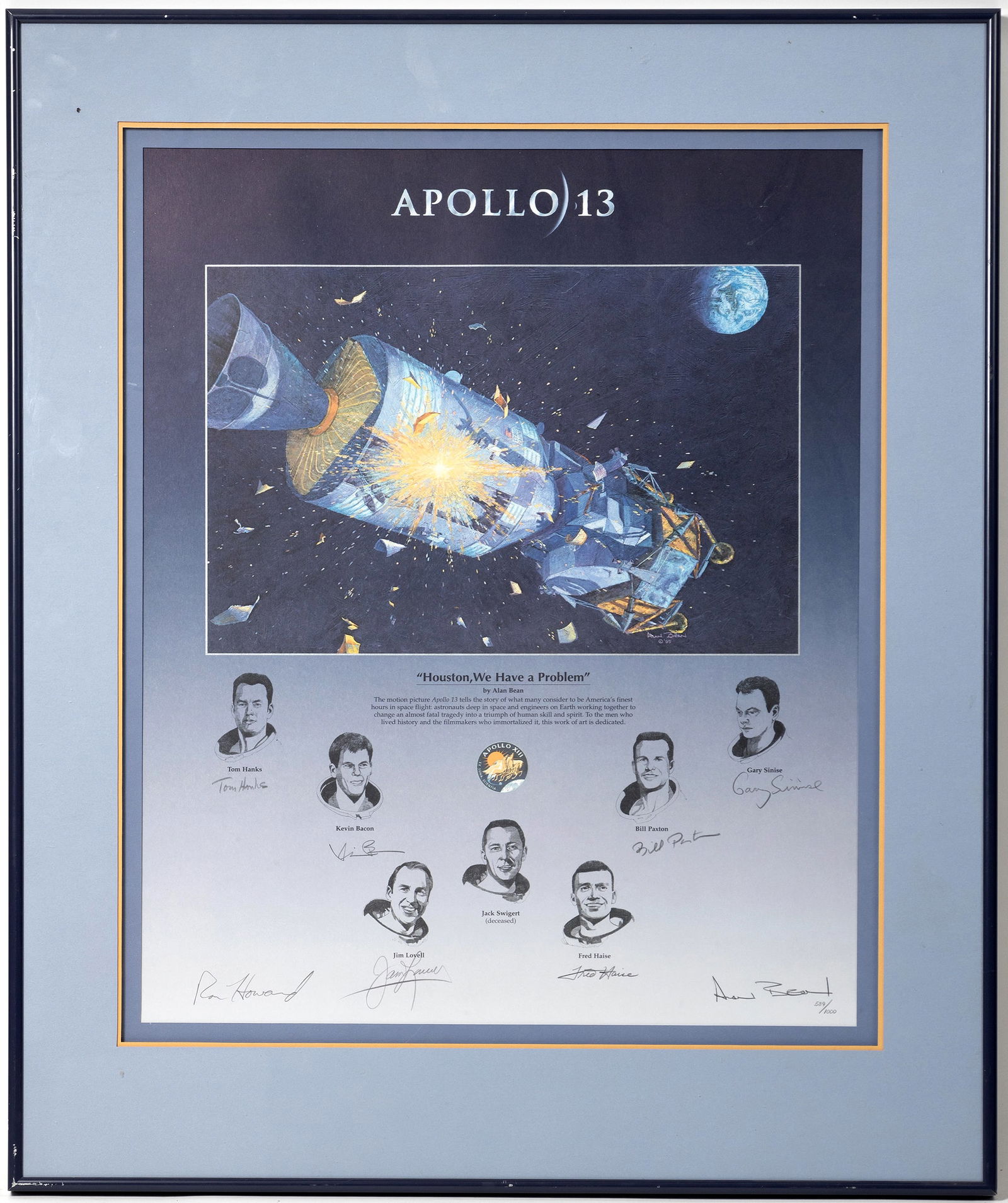 Houston We Have A Problem Print by Alan Bean With 8 Great Signatures    [154959] (1 of 1)