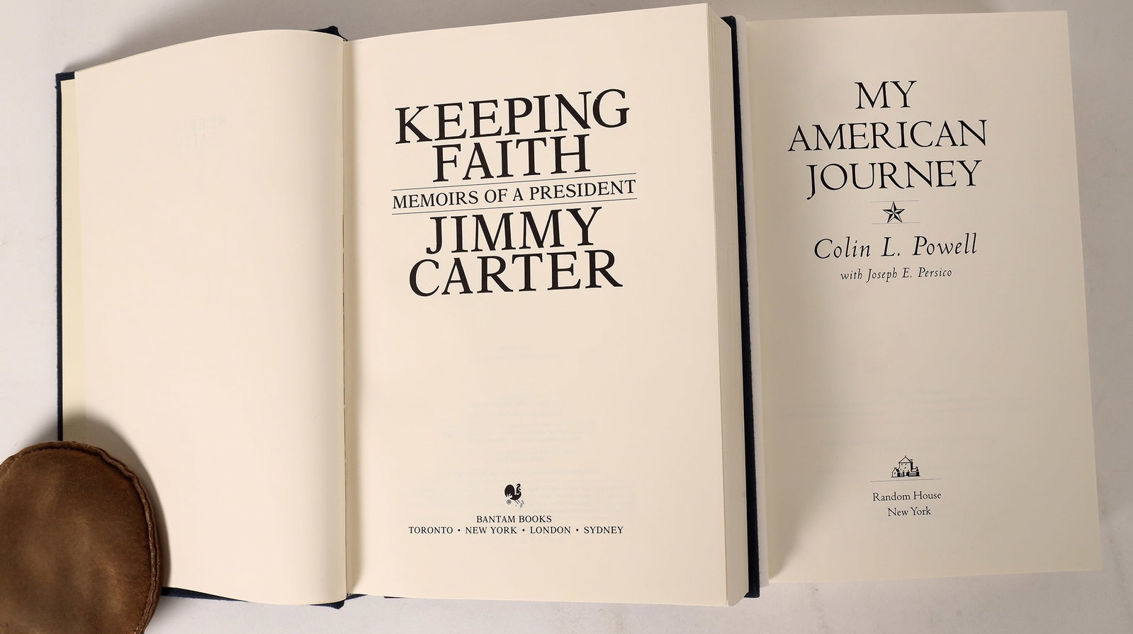 Jimmy Carter & Colin Powell Signed Biographies (2) [171502]: "Keeping Faith" by former President Jimmy Carter and "My American Journey" by former secretary of state Colin Powell. Both are bound & boxed special editions and both are autographed by their respecti