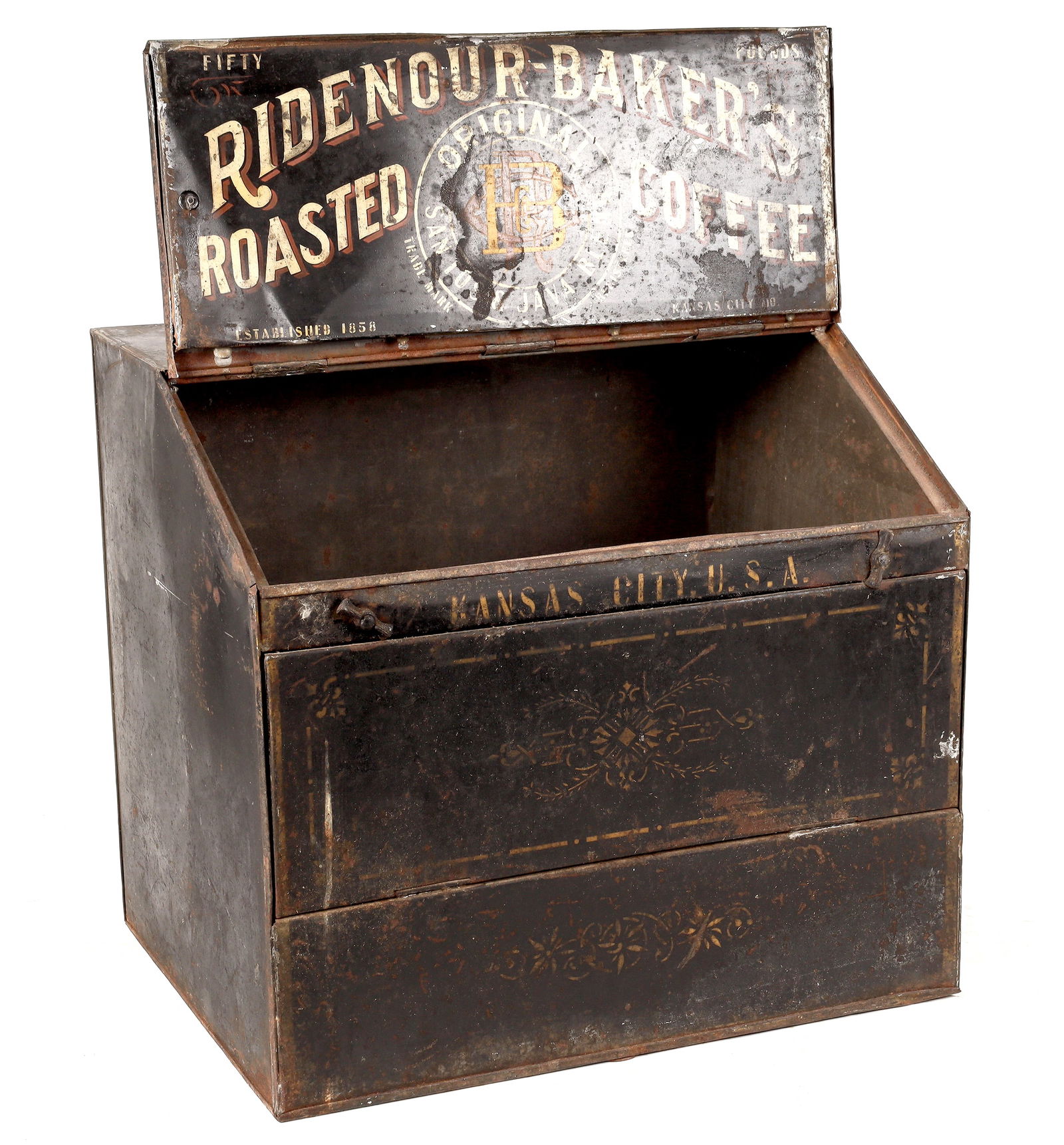 Ridenour Baker's Roasted Coffee Retail Advertising Dispensing Cabinet    [172450] (1 of 3)