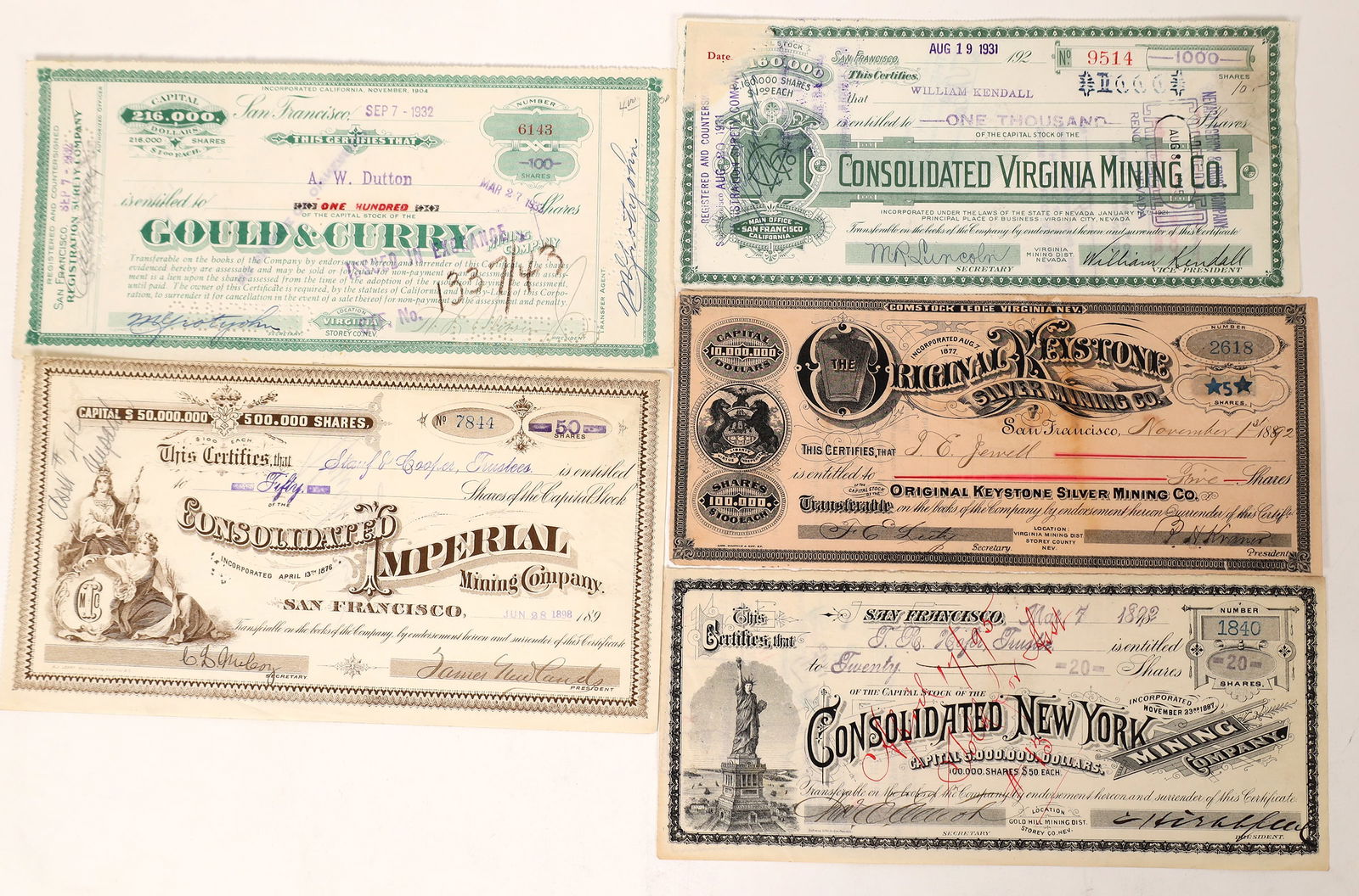 Comstock Mining Stock Certificates    [171497] (1 of 1)