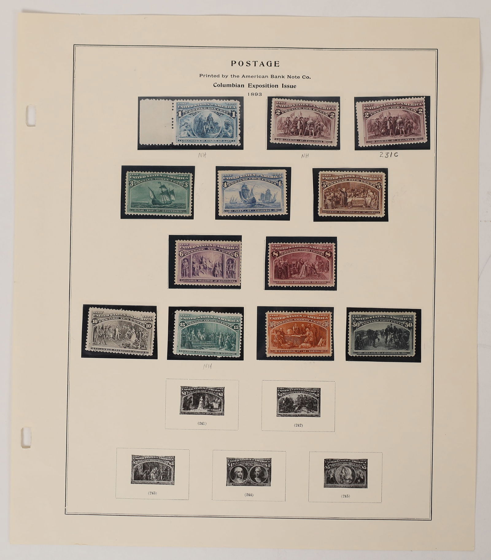 Columbian Exposition Stamp Set  1893  [171472] (1 of 1)