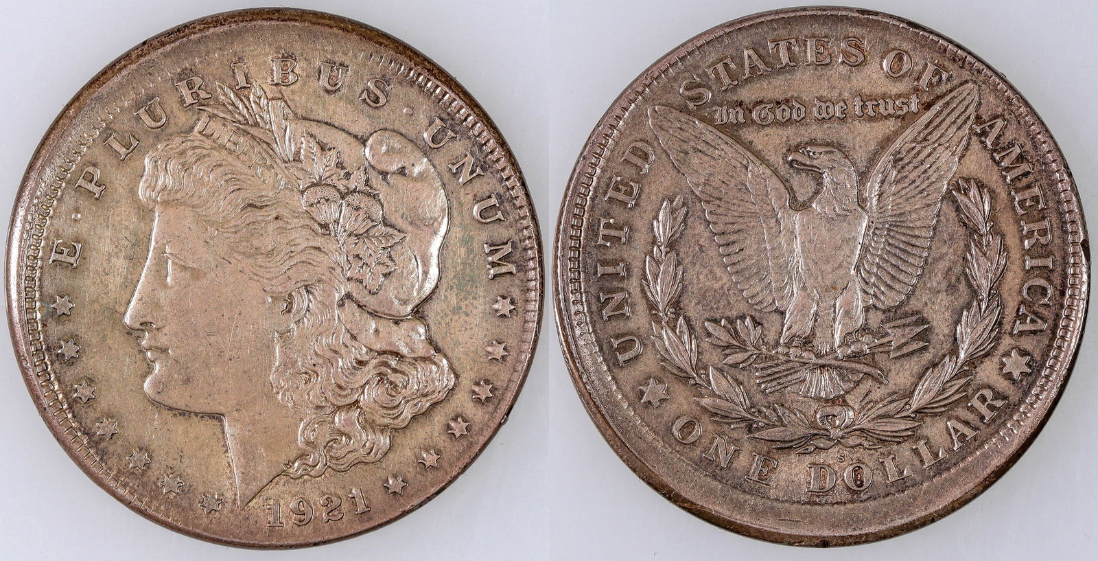 Off Centered 1921-S Morgan Dollar   [174815] (1 of 1)
