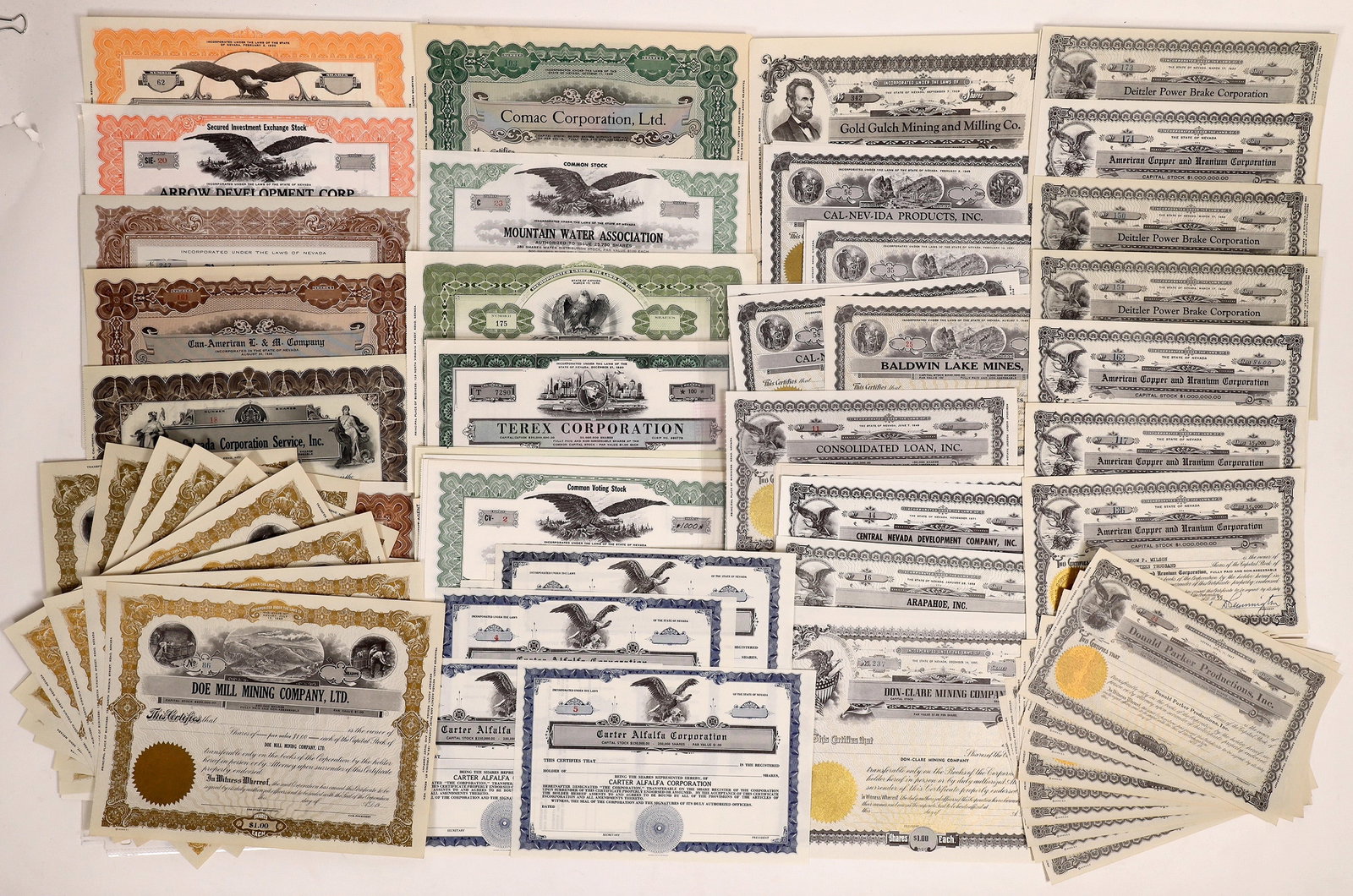Mostly Nevada Unissued Stock Resale Lot, 100 or So   [175065] (1 of 1)