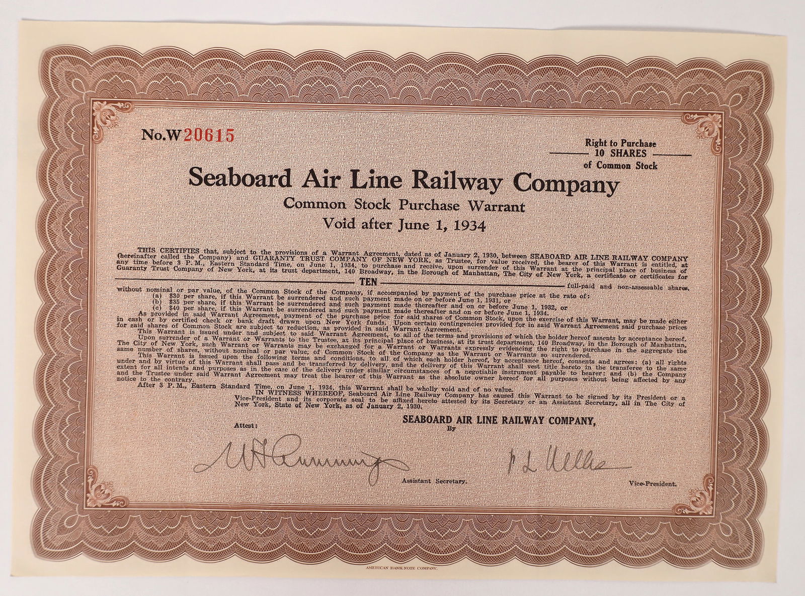 Seaboard Airline RR Co. 1930  [174095] (1 of 1)