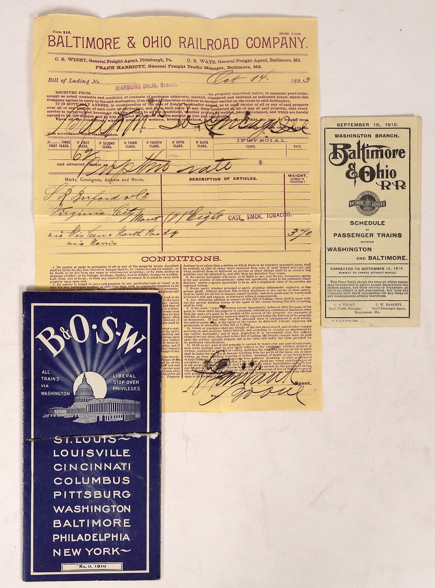 B & O RR Timetables & Documents, 3  [174460] (1 of 4)