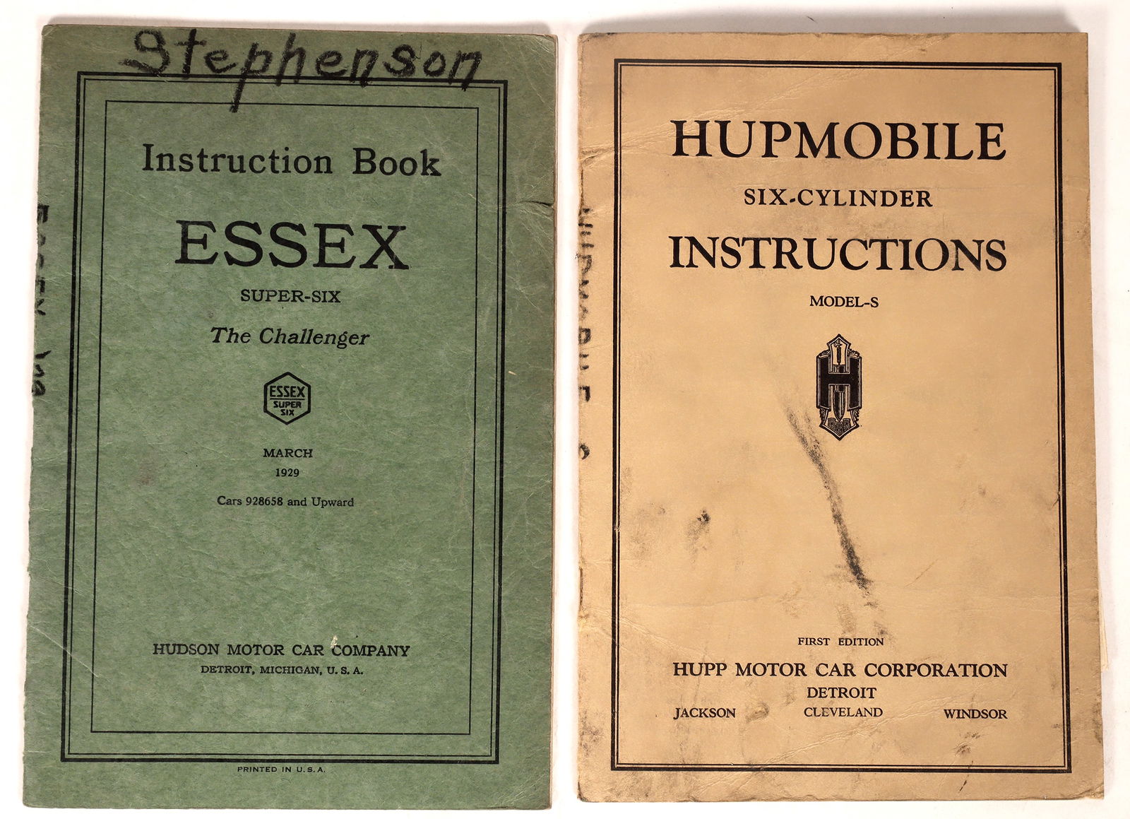 Hupmobile Model 6 & Essex Super Six Instr. Books  [174546] (1 of 2)