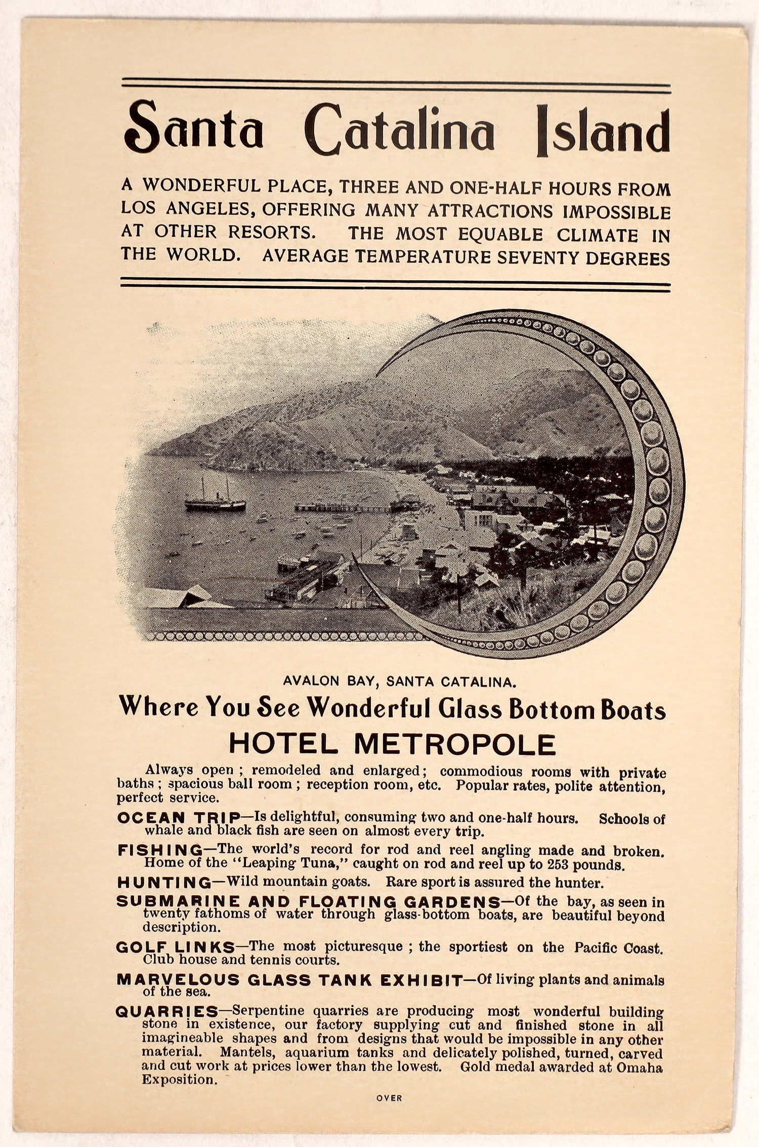 Santa Catalina Island Time Card  [174564] (1 of 2)