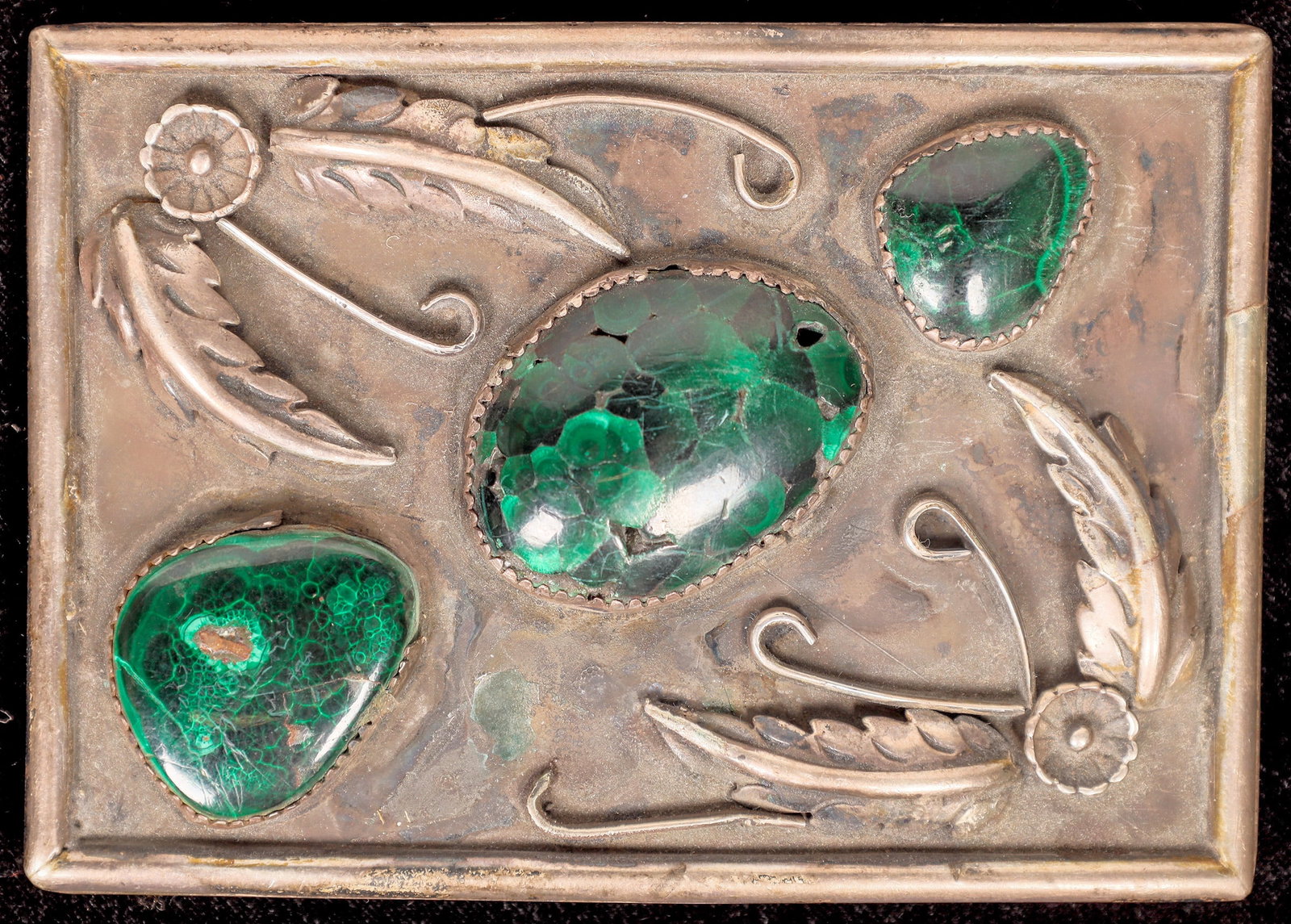 Belt Buckle, Malachite / Silver  [177877] (1 of 2)
