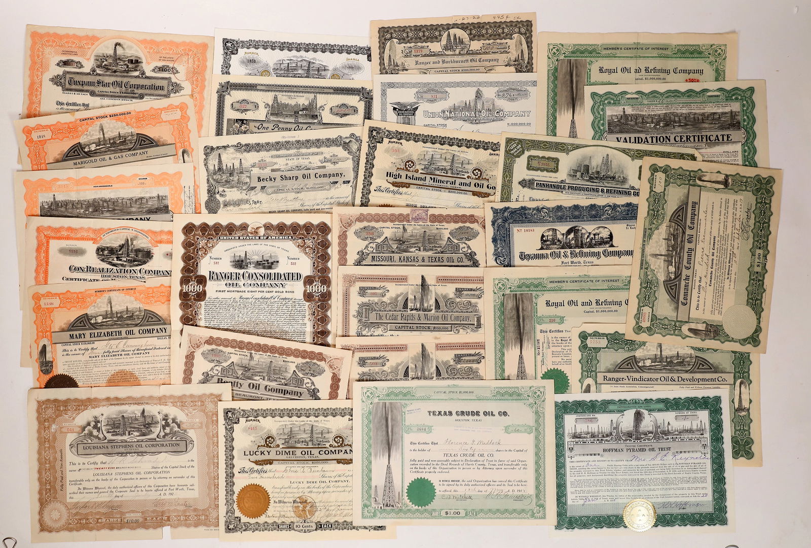 Texas Oil Stocks with Vignettes, 25 [177413] (1 of 1)