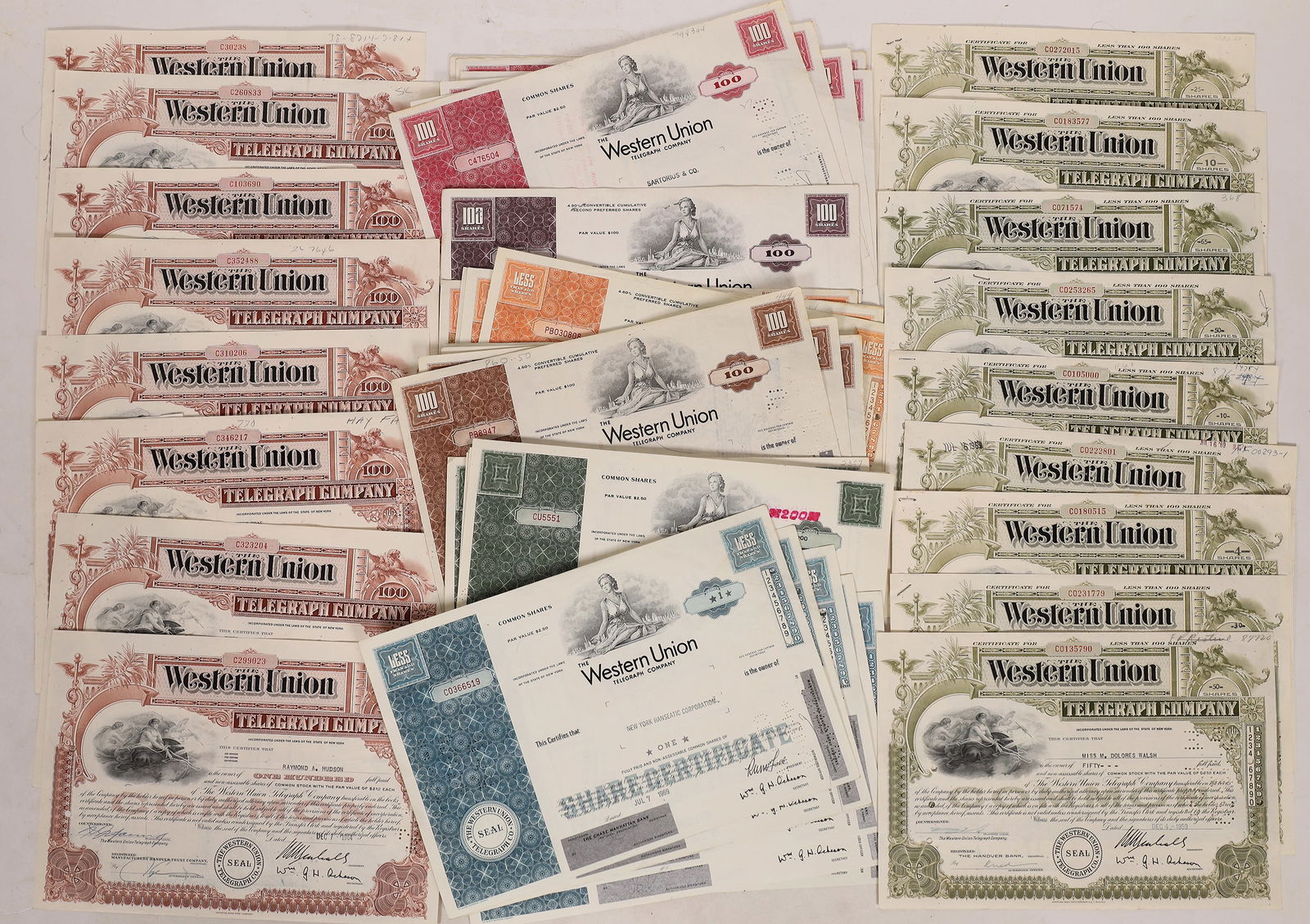 Western Union Eight Varieties Stock (64+-) [177332] (1 of 1)