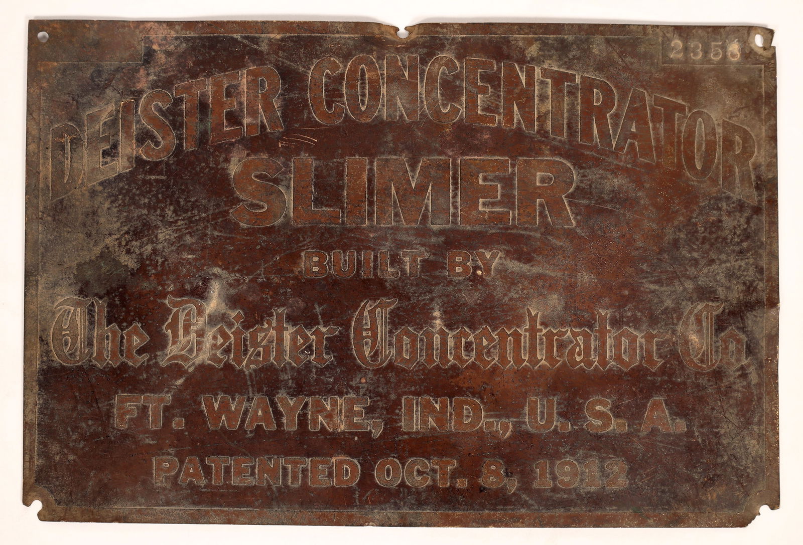 Deister Concentrator Slimer Metal Placard [178604] (1 of 2)