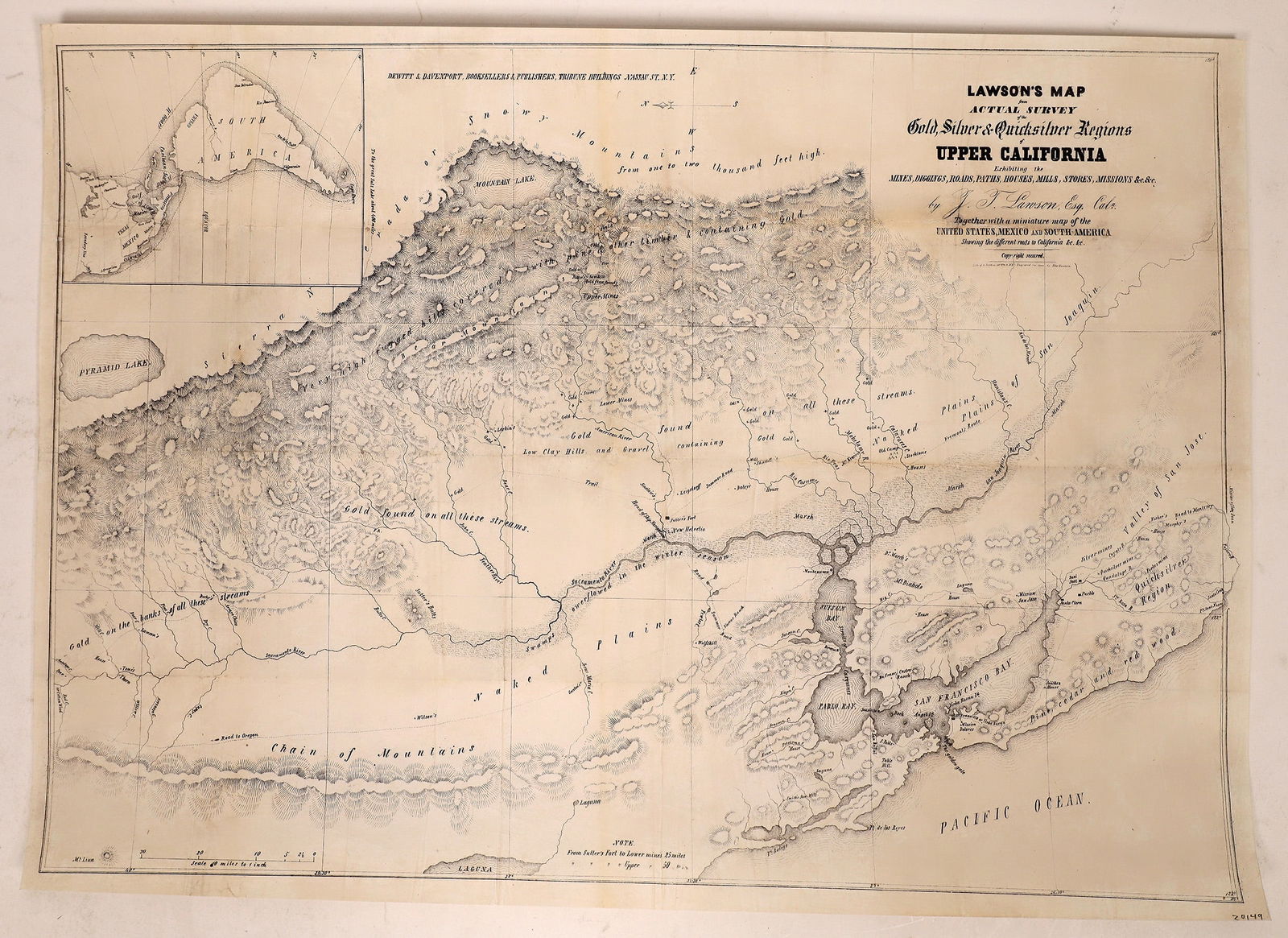Lawson's Survey Map Upper Calif Mines, c1848 [178902] (1 of 3)