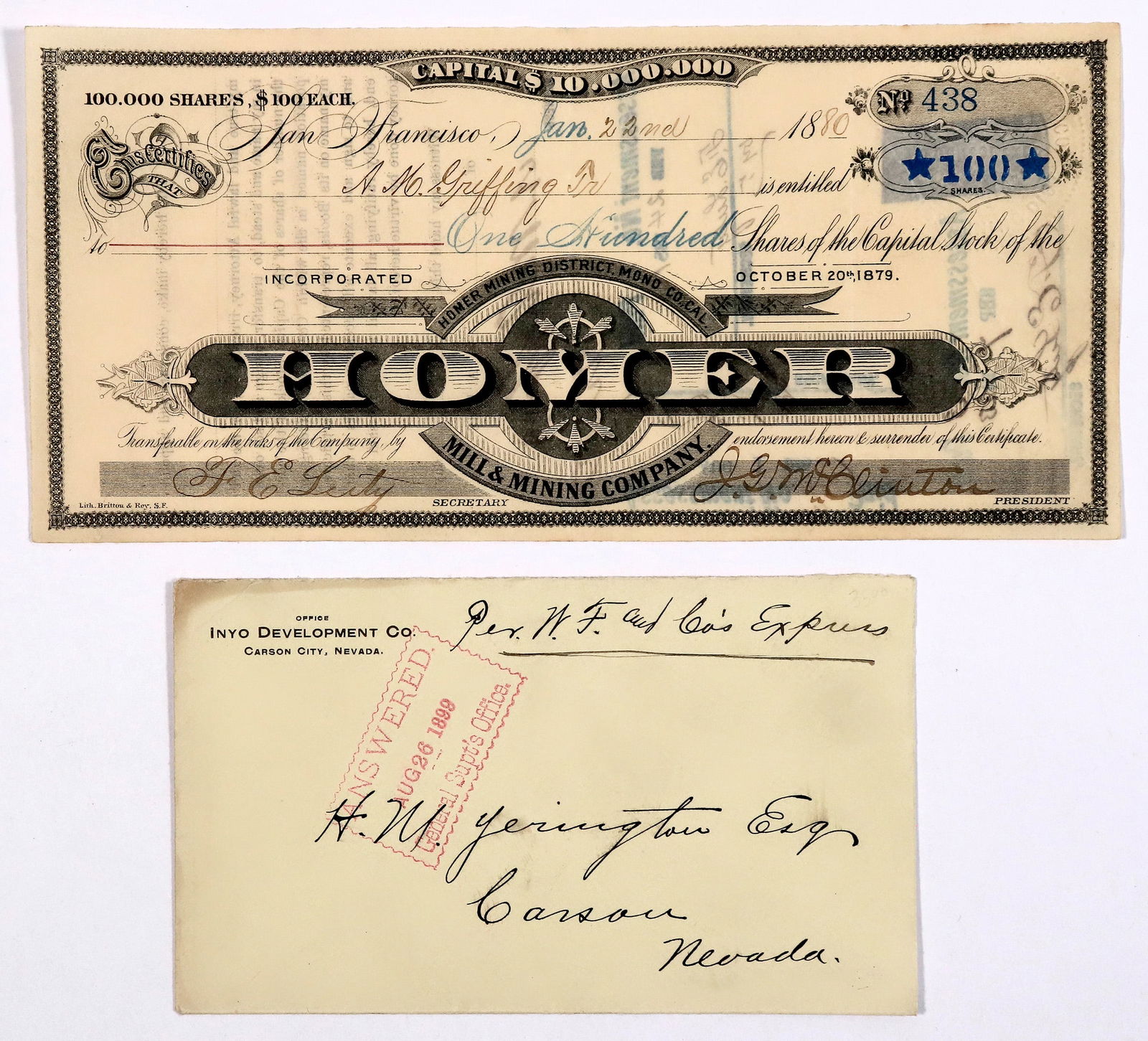 Inyo and Mono County Stock and Cover [166239] (1 of 2)