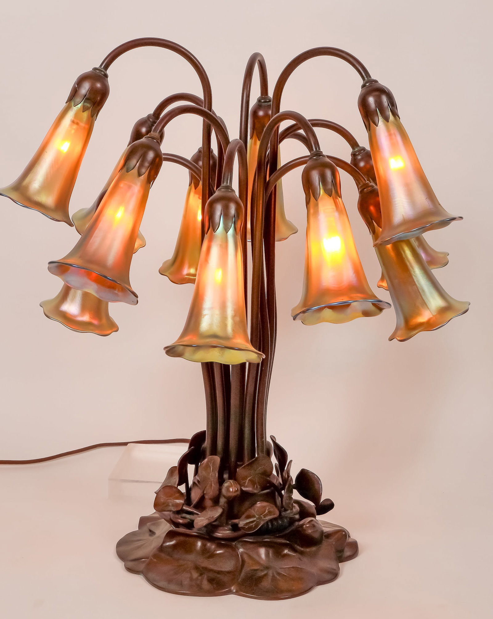 Buffalo Metal Works Bronze 12-Light Lily Lamp (after Tiffany)  [173224] (1 of 6)