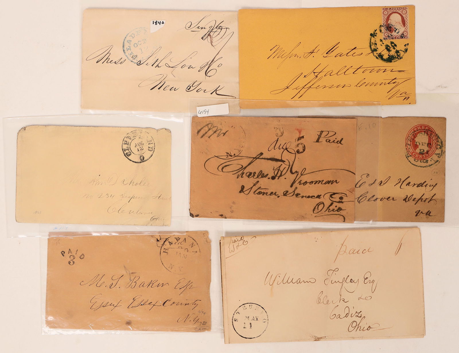 Early US Covers, c. 1840-60, 7 Total [182725] (1 of 2)