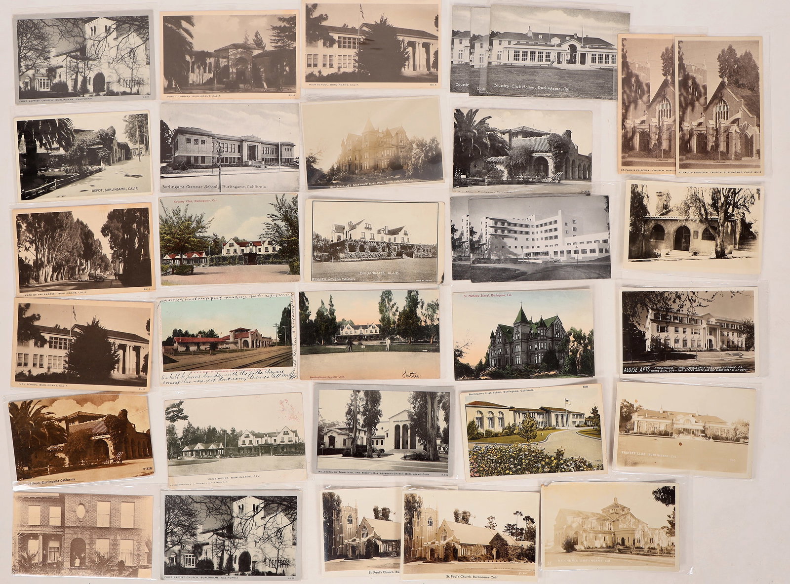 Burlingame, CA Postcards c1906-50 (31) [179958] (1 of 1)