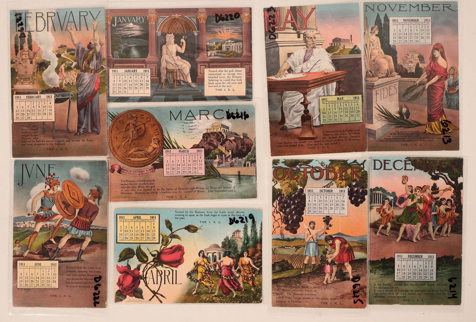 Calendar Postcards 1911 (9) [184990] (1 of 1)