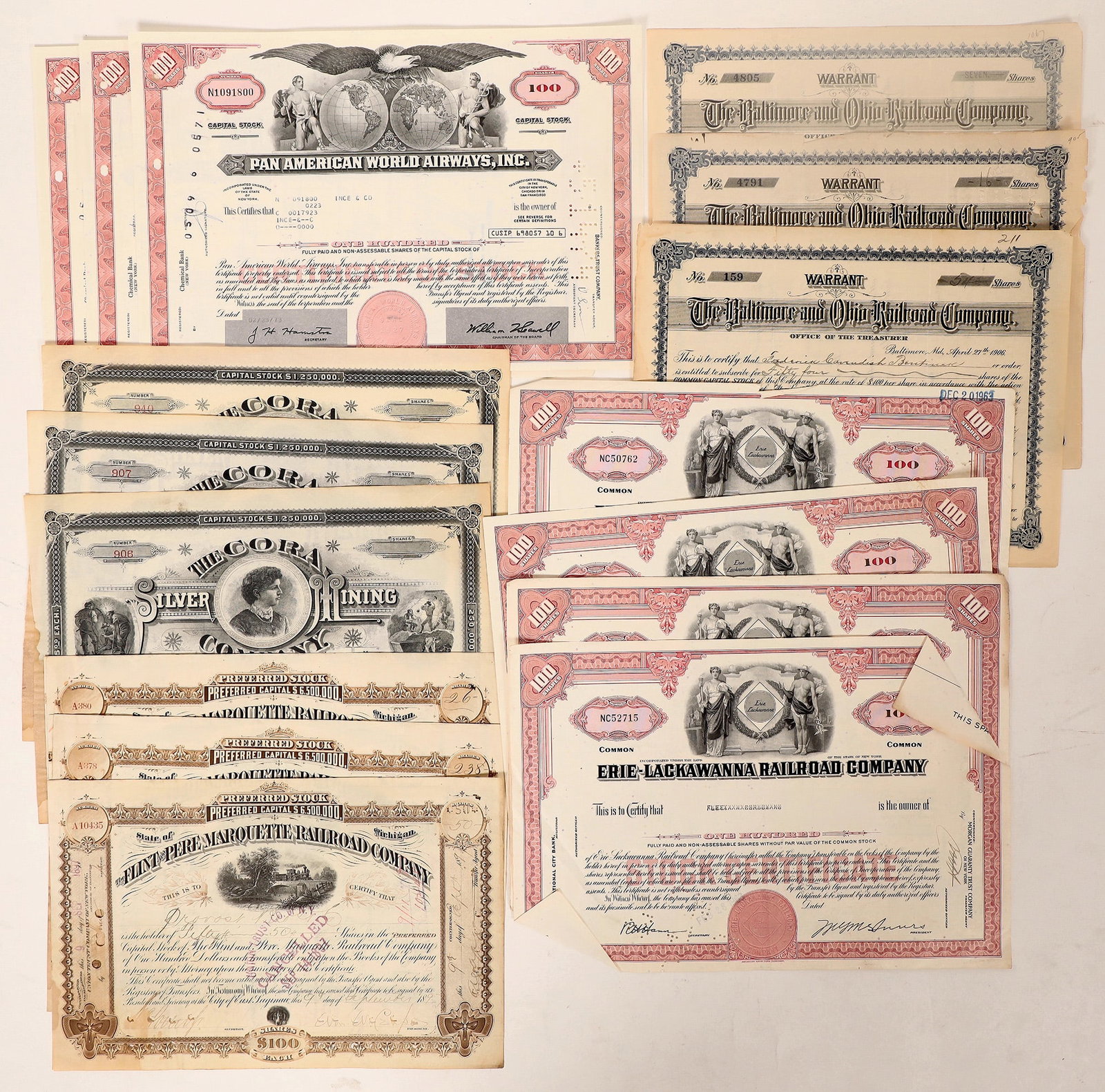 Railroad, Airline & Dept. Store Stocks, 15 Total [183160] (1 of 1)