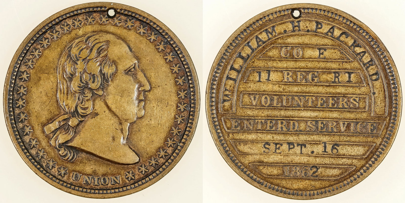 Civil War Union Dog Tag: William H. Packard [185230] (1 of 1)