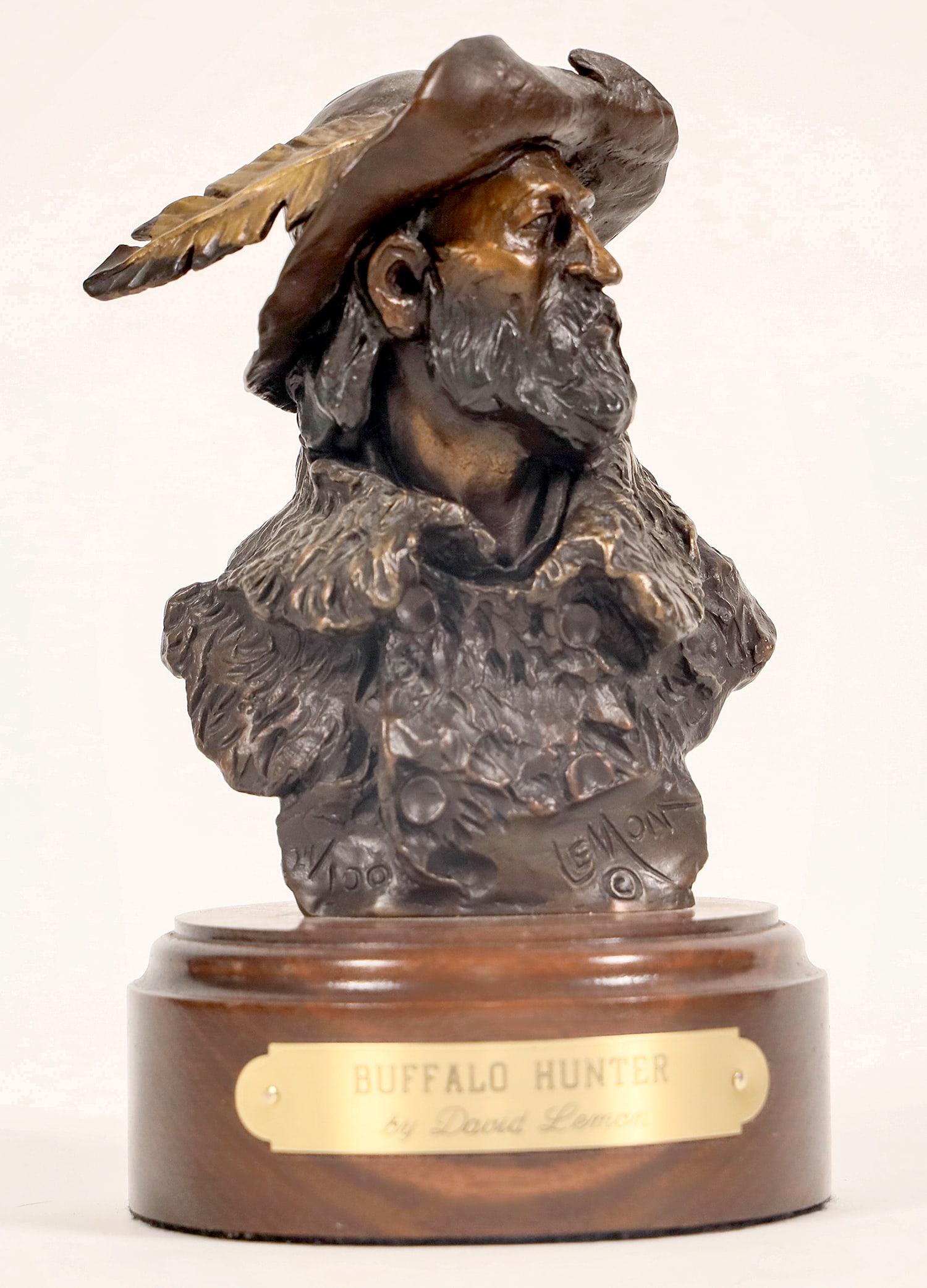 Lemon, David Bronze Bookend: Buffalo Hunter [184028] (1 of 5)