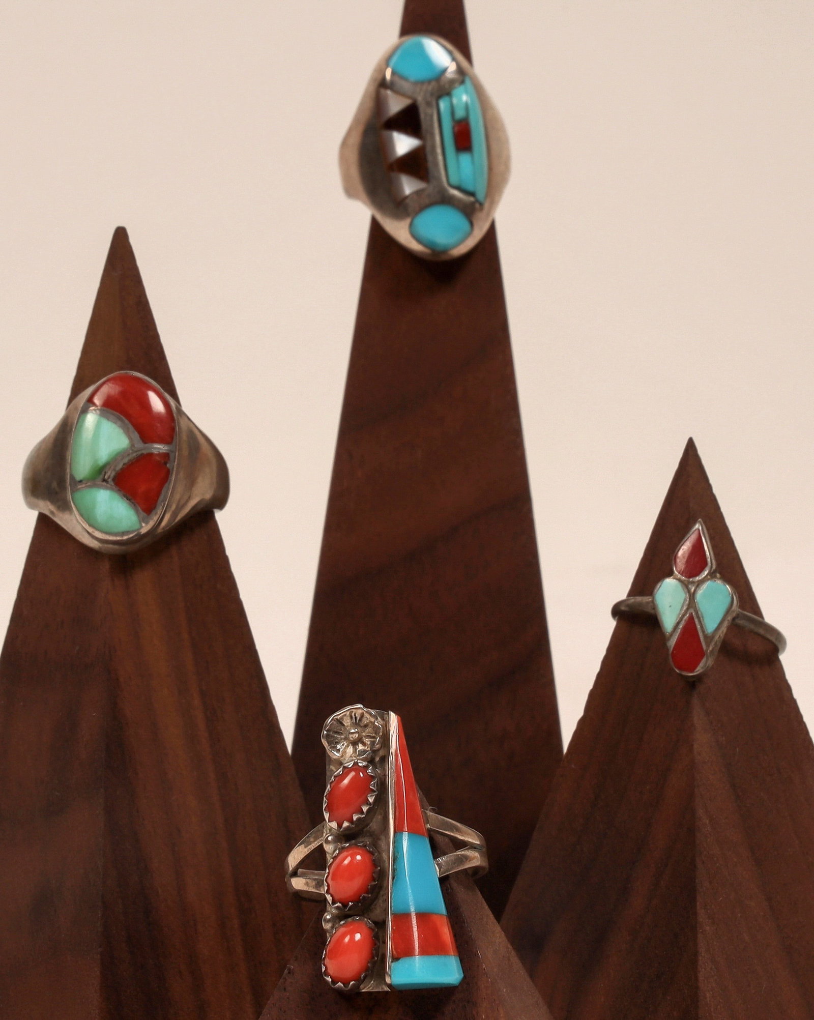 Ladies Zuni Turquoise Rings (4) [186427] (1 of 6)