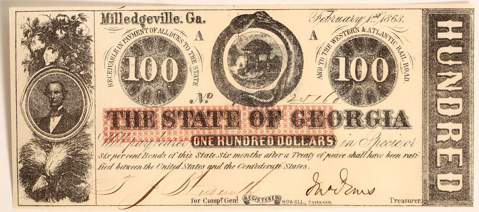 Georgia- Confederate Currency, 1863 [184872] (1 of 2)