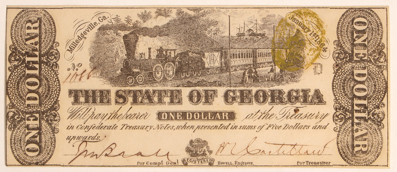 Georgia- Confederate Currency, 1864 [184895] (1 of 2)