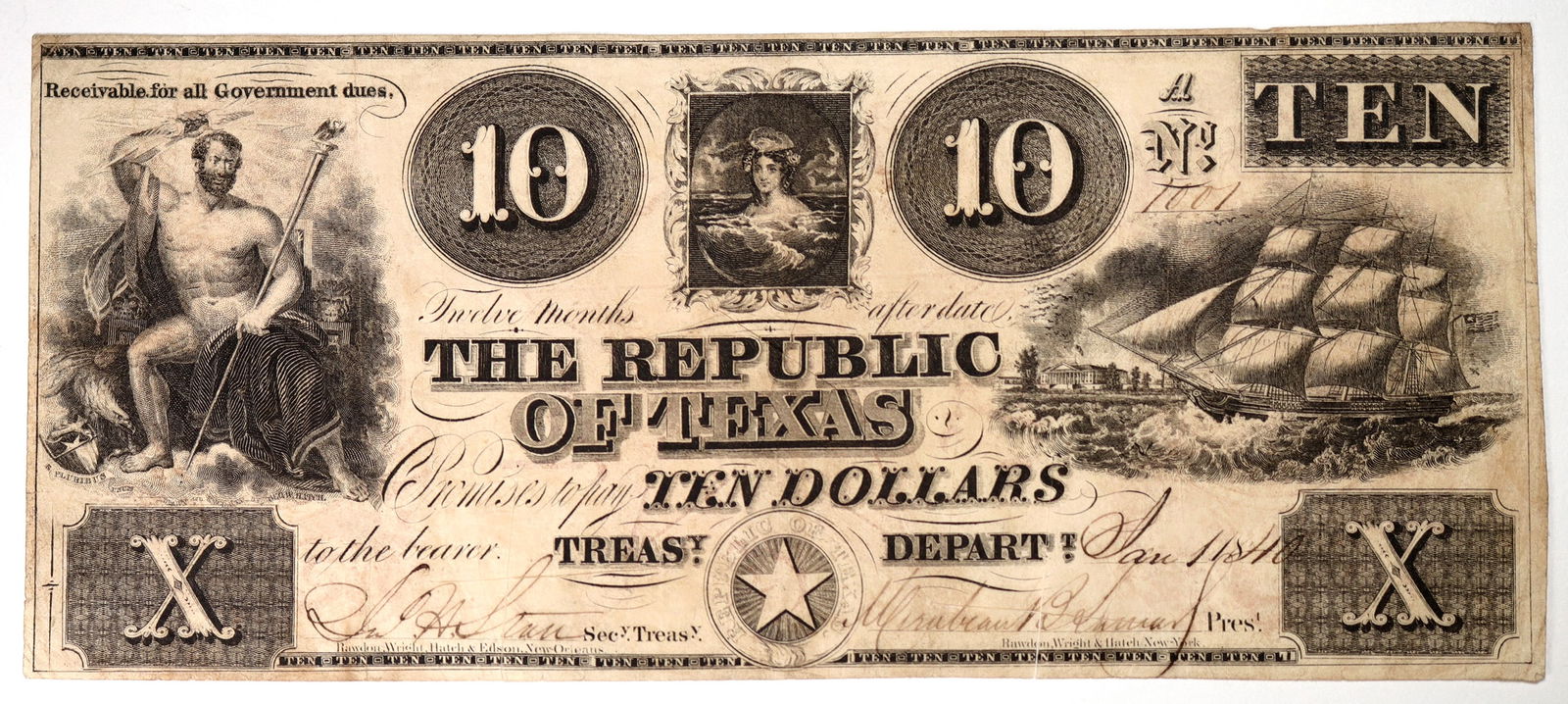 Republic of Texas, Criswell A5, $10 [184690] (1 of 2)
