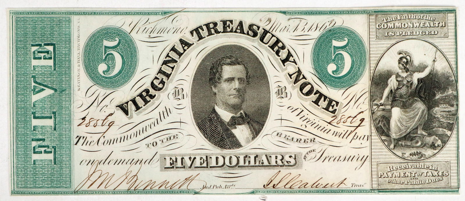 Virginia- Confederate Treasury Note, 1862 [185667] (1 of 1)