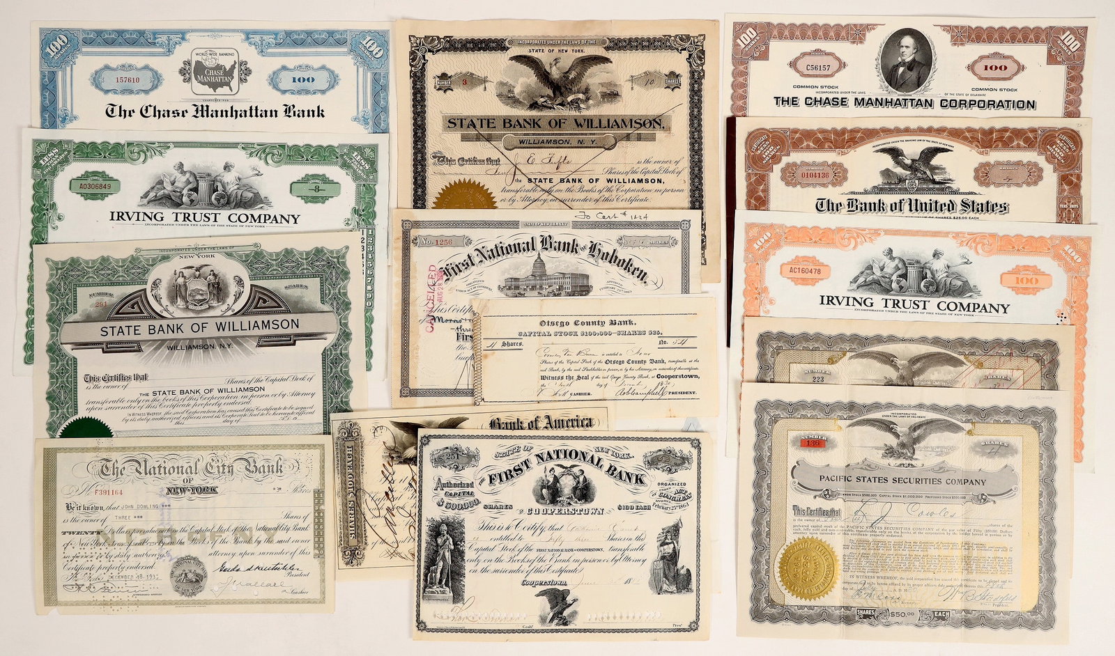 Bank Stocks NE States-3 c1830-1970 (14) [187499] (1 of 1)