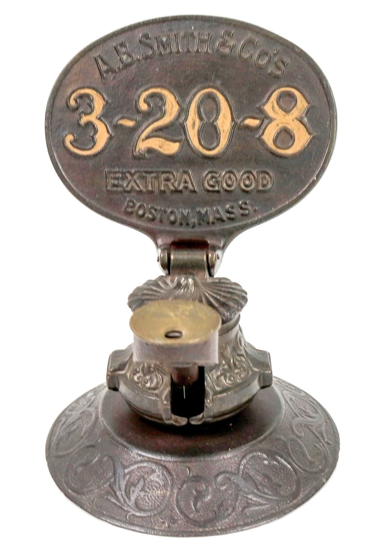 Store Counter Cigar Cutter [190620]: Antique A.B. Smith & Co's 3-20-8 Extra Good Boston Mass. Cigar CutterI know very little about cigar cutters. This I believe to be a advertising cutter that would sit on the counter of your local cigar