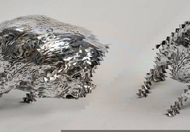 Cast Silver Pig (102t oz, 999 fine) 25th Nugget Rib Cook Off, 2013 [190387]